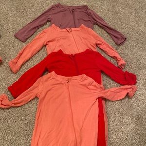 Set of 4 Baby bamboo footie pajamas - 3-6 months